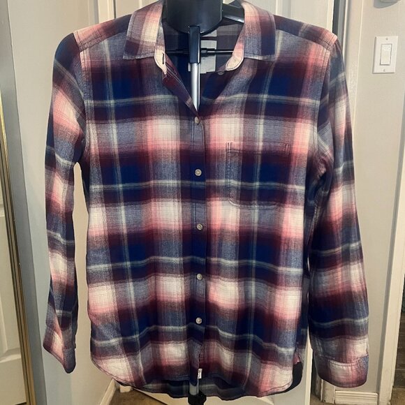 American Eagle Boyfriend Fit Flannel Long Sleeve Shirt Women's -  Size Medium - Picture 1 of 7